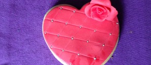 Galleta corazón rosa de luxe